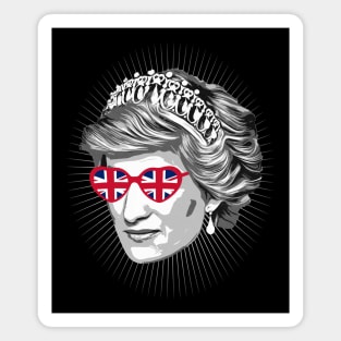 Princess Diana Queen Of Hearts • UK Flag Heart Sunglasses Magnet